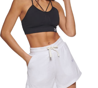 DKNY Women's Terry Cloth Relaxed Shorts White