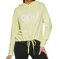 DKNY Women's Drawstring Hem Hoodie Yellow Size X-Small