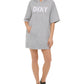 DKNY Women's Logo Hoodie Dress Gray Size X-Large