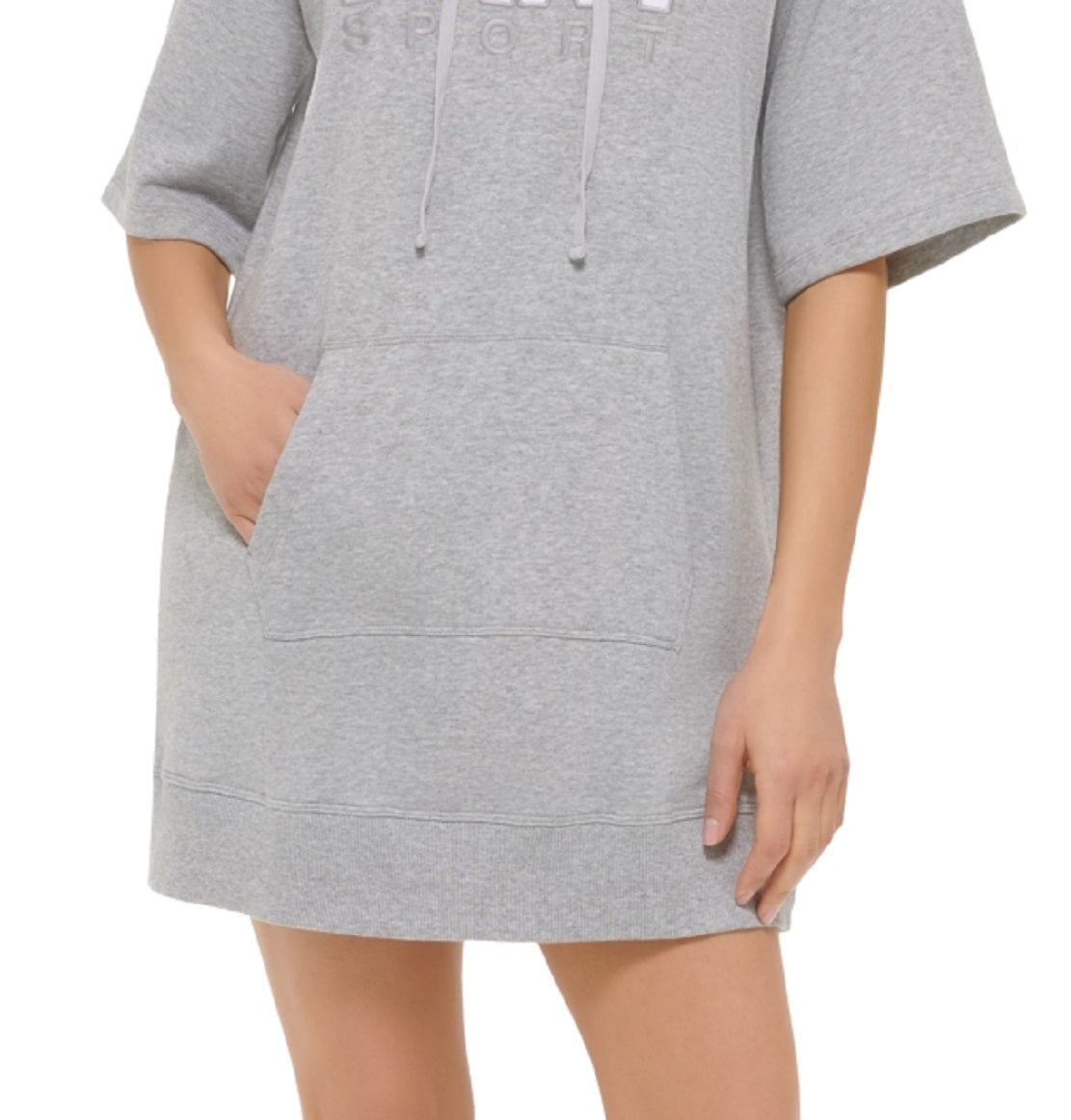 DKNY Women's Logo Hoodie Dress Gray Size X-Large