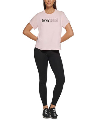 DKNY Women's Outline Logo T-Shirt Pink Size Medium