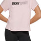 DKNY Women's Outline Logo T-Shirt Pink Size Medium