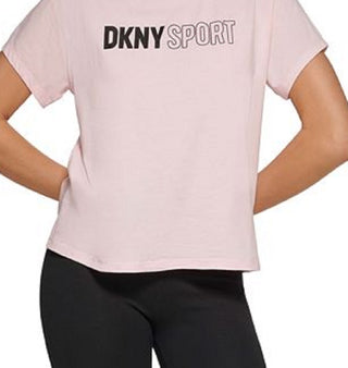 DKNY Women's Outline Logo T-Shirt Pink Size Medium