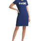DKNY Women's Cotton Logo T-Shirt Dress Blue Size X-Large