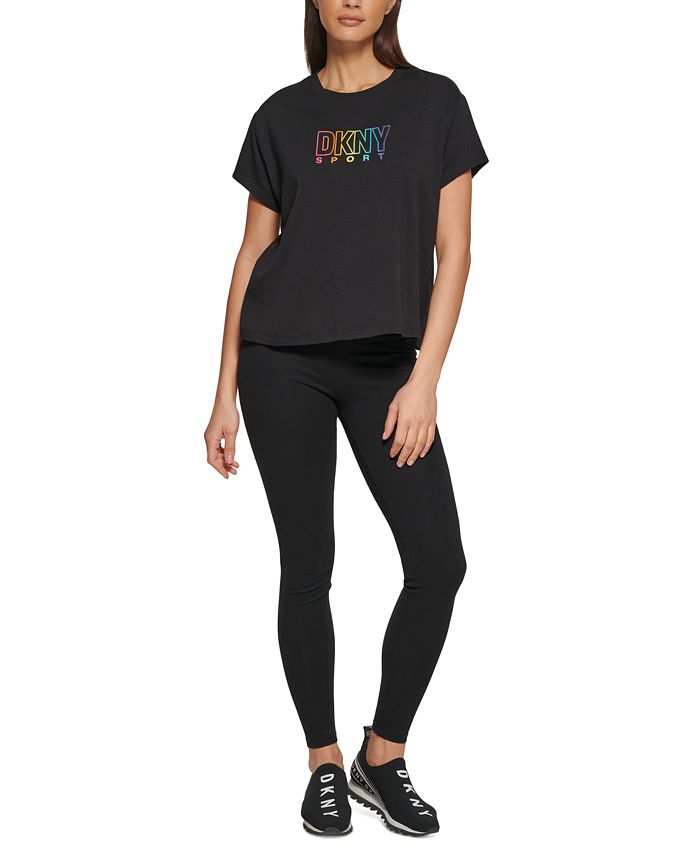 DKNY Women's Pride Logo Tee Black Size Small