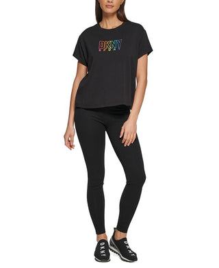 DKNY Women's Pride Logo Tee Black Size Small