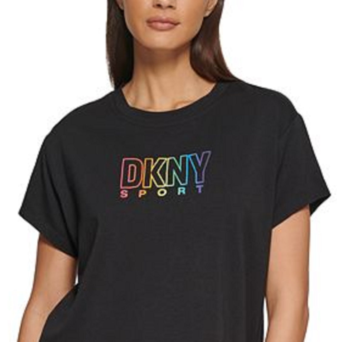 DKNY Women's Pride Logo Tee Black Size Small