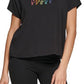DKNY Women's Pride Logo Tee Black Size Small