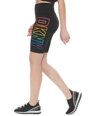 DKNY Women's Pride Logo High Waist Bike Shorts Black Size Small