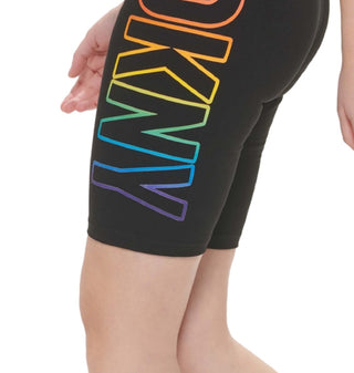 DKNY Women's Pride Logo High Waist Bike Shorts Black Size Small