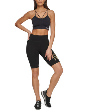 DKNY Women's High Waist Bike Shorts Black Size Large