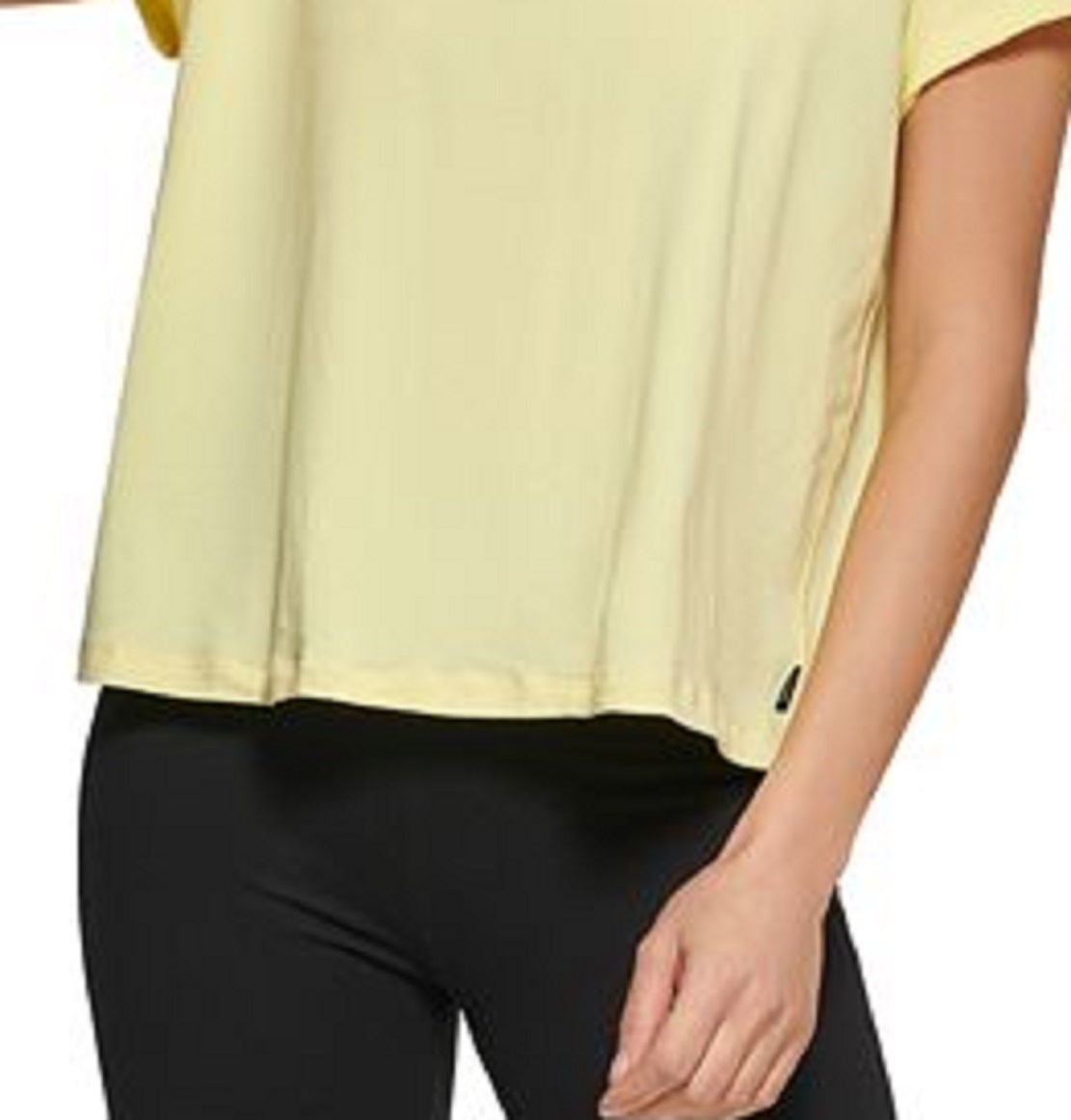 DKNY Women's Cotton Embroidered Logo Tee Yellow Size X-Large