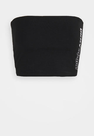 DKNY Women's Exploded Sport Outline Logo Tube Top Black Size Large