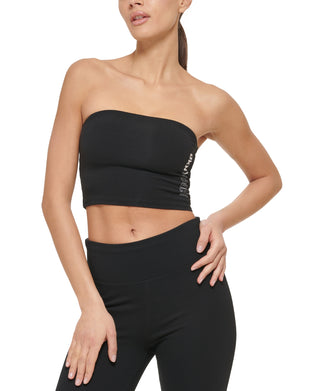 DKNY Women's Exploded Sport Outline Logo Tube Top Black Size Large