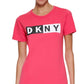DKNY Women's Cotton Logo T-Shirt Dress Pink Size Medium