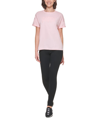 DKNY Women's Cotton Logo T-Shirt Pink Size Medium