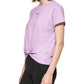 DKNY Women's Cotton Metallic Logo T-Shirt Purple