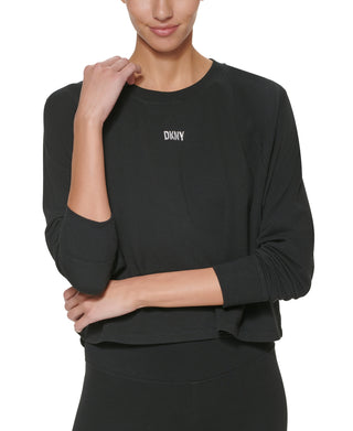 DKNY Women's Sport Lightweight Super Soft Pullover Black Size Large