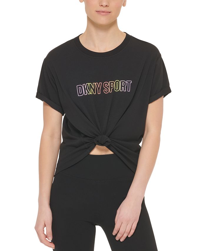 DKNY Women's Ombre Logo Tee Black Size X-Small