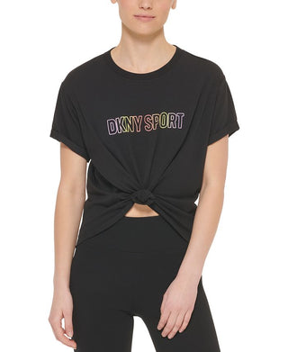 DKNY Women's Ombre Logo Tee Black Size X-Small