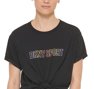 DKNY Women's Ombre Logo Tee Black Size X-Small