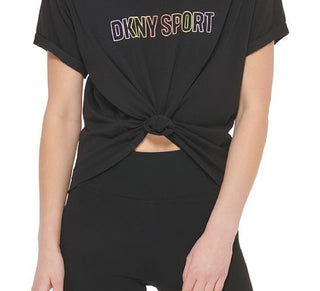 DKNY Women's Ombre Logo Tee Black Size X-Small