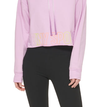 DKNY Women's Ombre Logo Funnel Neck Pullover Purple Size Large