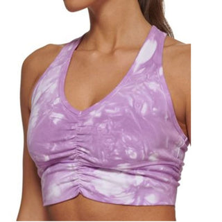 DKNY Sport Women's Tie-Dye Low Impact Sports Bra Purple Size Small