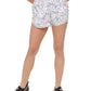DKNY Women's Printed Ruched Shorts White Size Medium