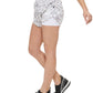 DKNY Women's Printed Ruched Shorts White Size Medium