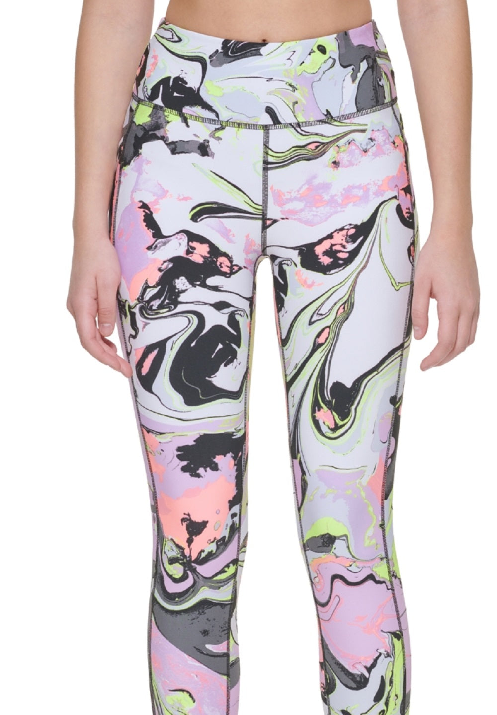 DKNY Women's Printed High Waist 7/8 Leggings Pink Size Large – Steals