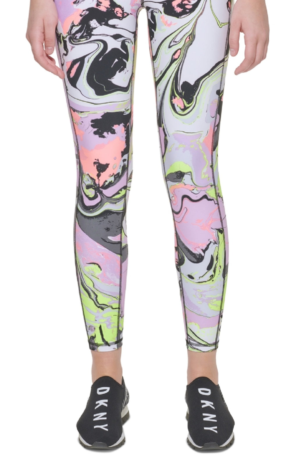 DKNY Women's Printed High Waist 7/8 Leggings Pink Size Large – Steals