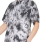 DKNY Women's Tie Dyed Short Sleeve Flounce Dress Black Size X-Large