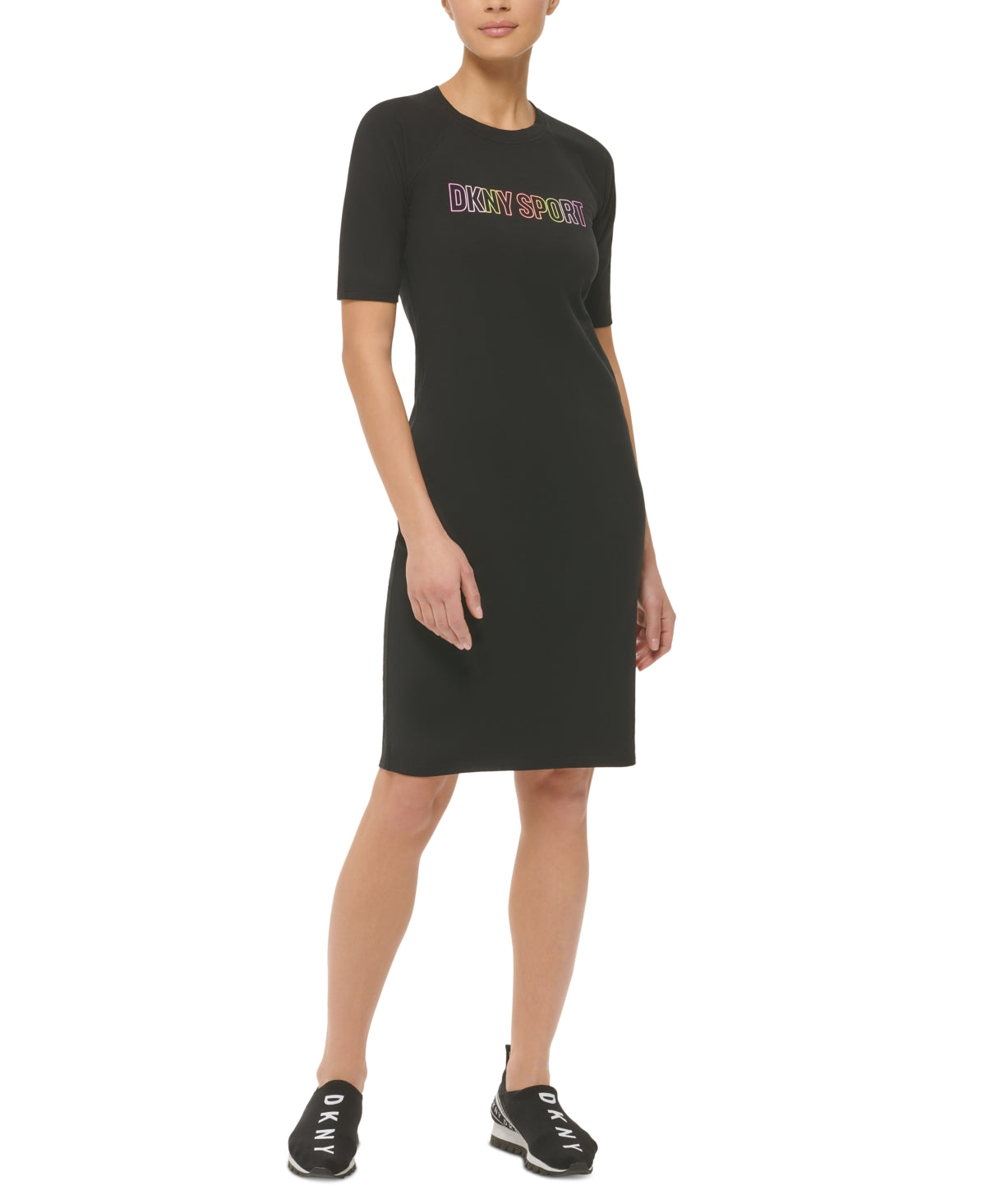 DKNY Women's Ombre Logo Dress Black Size X-Large