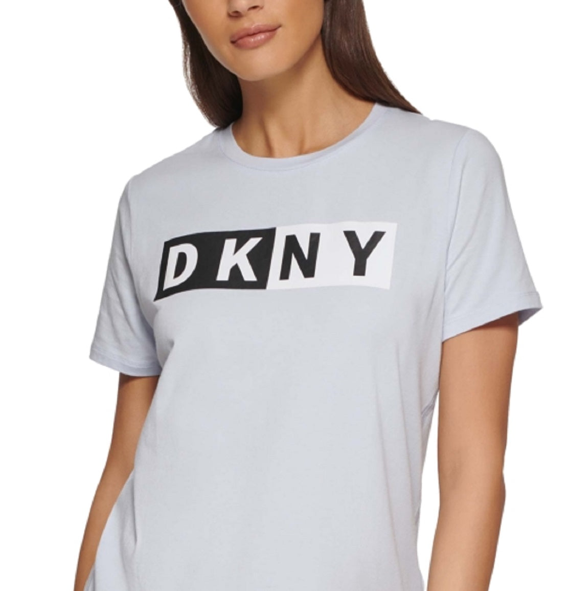 DKNY Women's Logo T-Shirt Blue Size Large