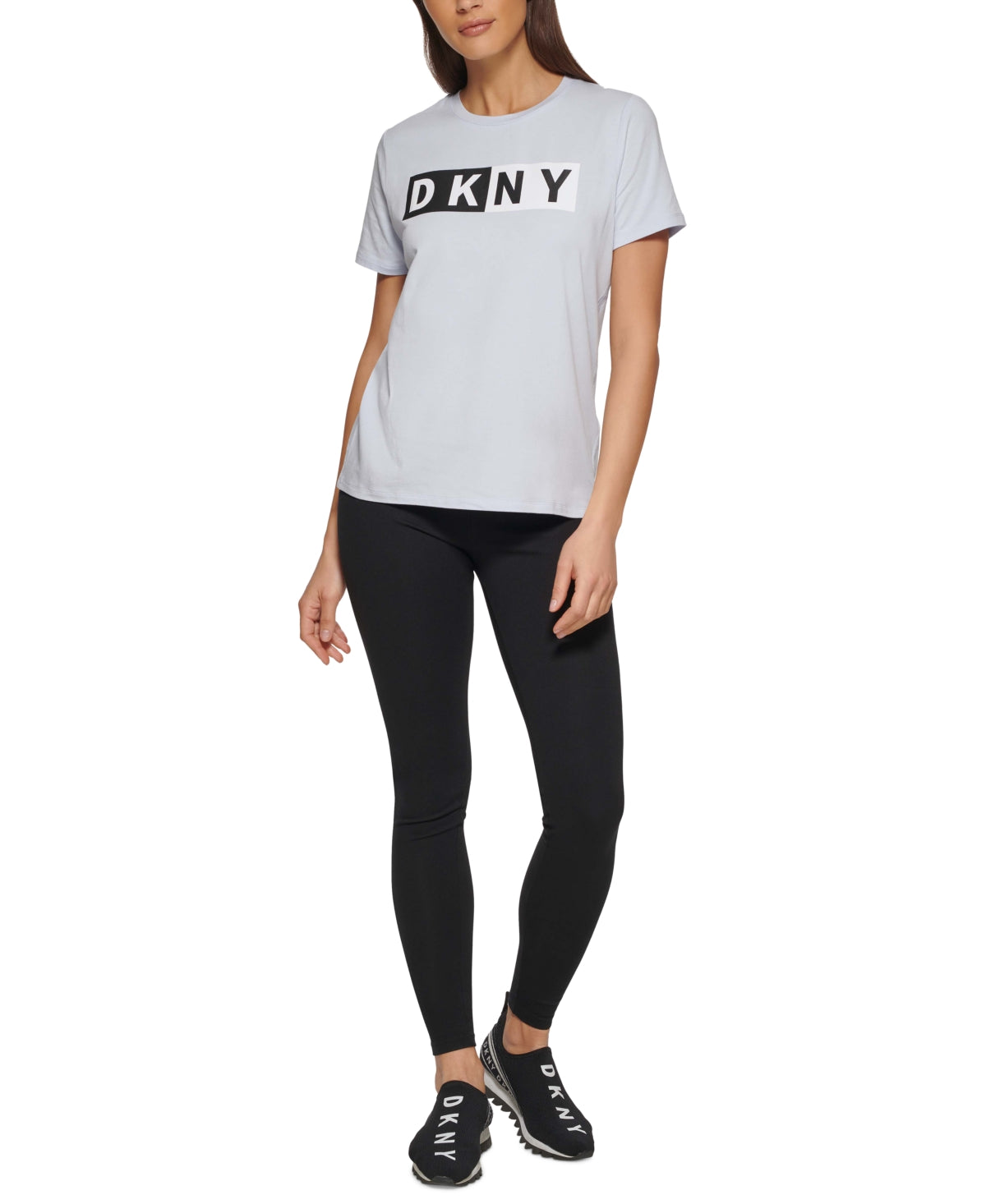 DKNY Women's Logo T-Shirt Blue Size Large