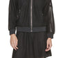 DKNY Women's Striped Mesh Bomber Jacket Black Size X-Large