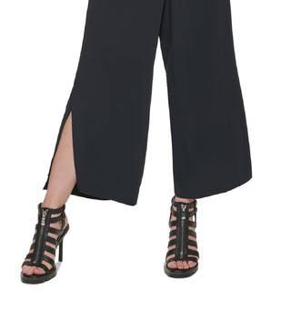 DKNY Women's Split Hem Wide Leg Pants Black