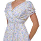 DKNY Women's Flutter Sleeve Faux Wrap Midi Dress White Size 14