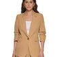 DKNY Women's One Button Ruched Sleeve Blazer Brown Size 8