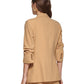 DKNY Women's One Button Ruched Sleeve Blazer Brown Size 8