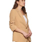 DKNY Women's One Button Ruched Sleeve Blazer Brown Size 8