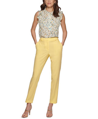 DKNY Women's Essex Pants Yellow Size 2