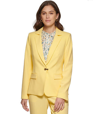 DKNY Women's Logo Closure Jacket Yellow Size 14