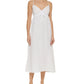 DKNY Women's V Neck Front Tie Maxi Dress Cover Up Swimsuit White Size Large
