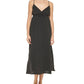 DKNY Women's V Neck Front Tie Maxi Dress Cover Up Swimsuit Black Size X-Large