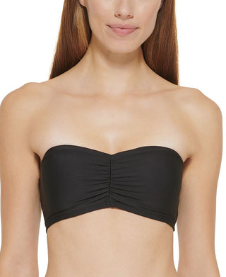 DKNY Women's Bandeau Bikini Top Swimsuit Black Size Large