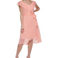 DKNY Women's Double Ruffle Collar Dress Pink Size 4