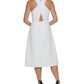 DKNY Women's Cross Back Midi Dress White Size 2