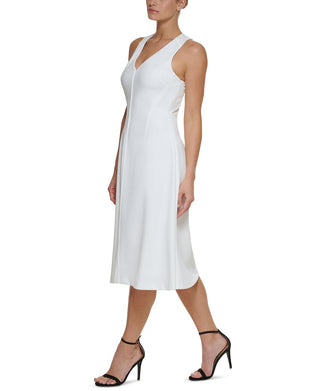 DKNY Women's Cross Back Midi Dress White Size 2